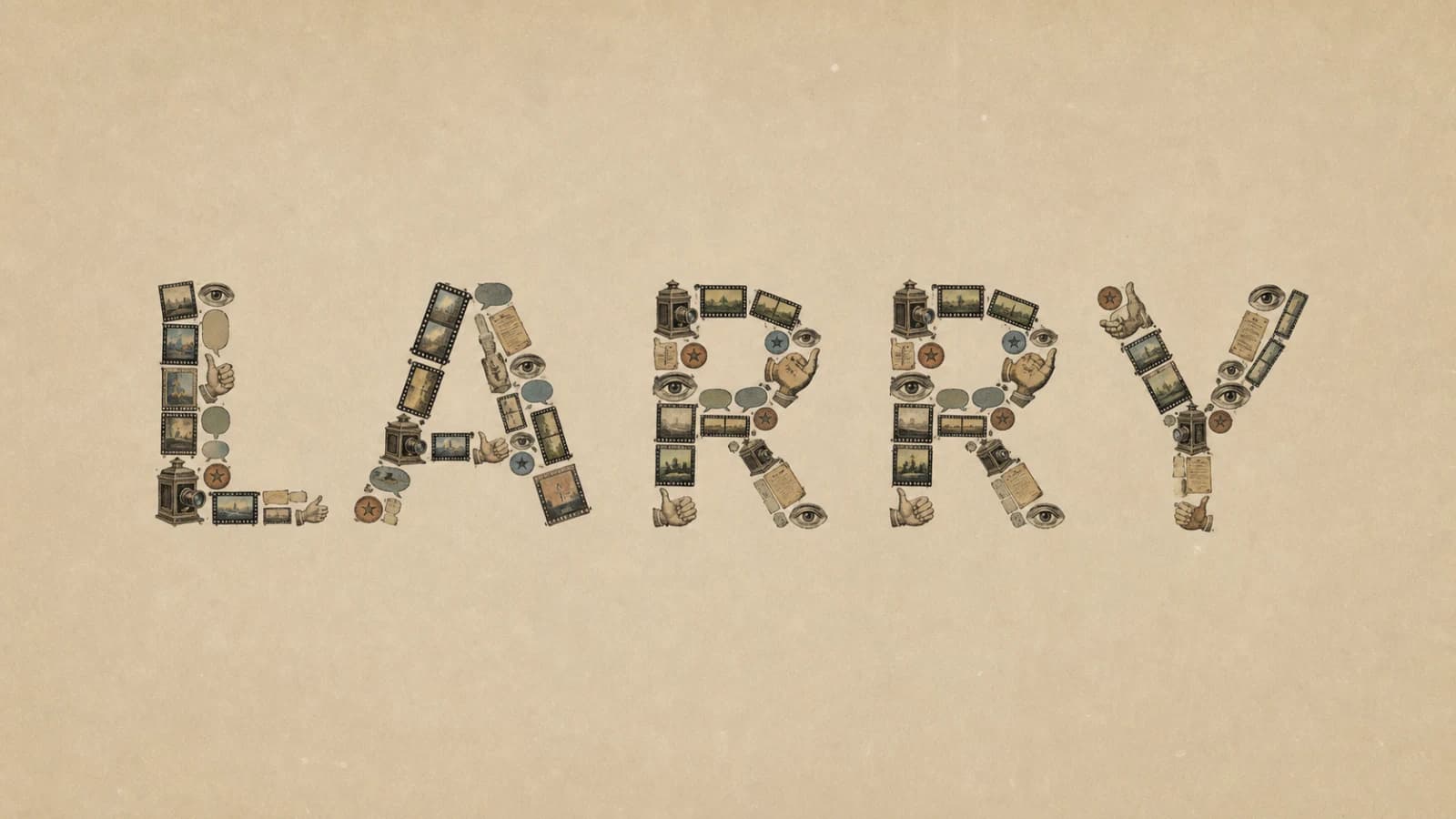 Antique illustrated specimens spelling Larry.